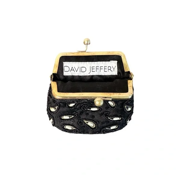 David Jeffery Handmade Coin Bag in Black and Gold - Picture 3 of 7